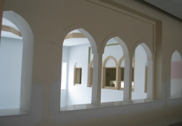 Artisans painting the interior arches. Photo: ISBCC Tanvir Collection.