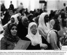 Governor Deval Patrick addressing a public forum at the ISBCC (2010). Photo: The Boston Globe.