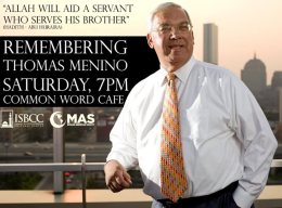 ISBCC tribute to the late Mayor Thomas Menino (2014). Photo: ISBCC Facebook Page.