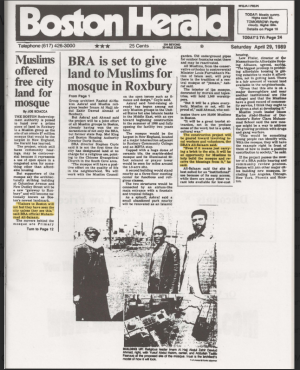 Leaders of the Muslim Council of Boston (1989). Photo: Boston Herald.