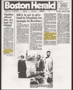 Leaders of the Muslim Council of Boston (1989). Photo: Boston Herald.