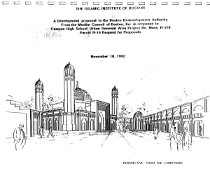 Official mosque proposal submitted by the Muslim Council of Boston (1992). Source: MCB Archives.