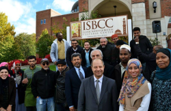 Unveiling the new ISBCC exterior signage (2015). Photo_ ISBCC Facebook Page.